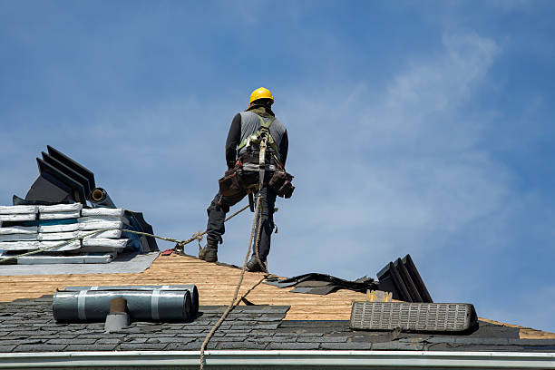 Professional Gutter Installation technician working in Stevensville, VA